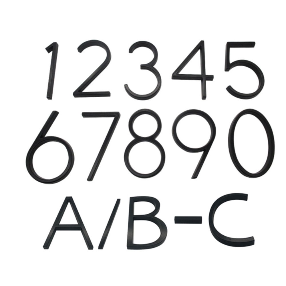 127mm 플로팅 하우스 번호 문자 빅 모던 도어 알파벳 홈 야외 5 인치 블랙 숫자 주소 플라크 대시 슬래시 사인 0-9